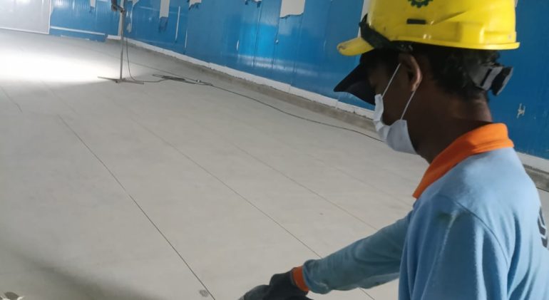 grooving pada lantai beton