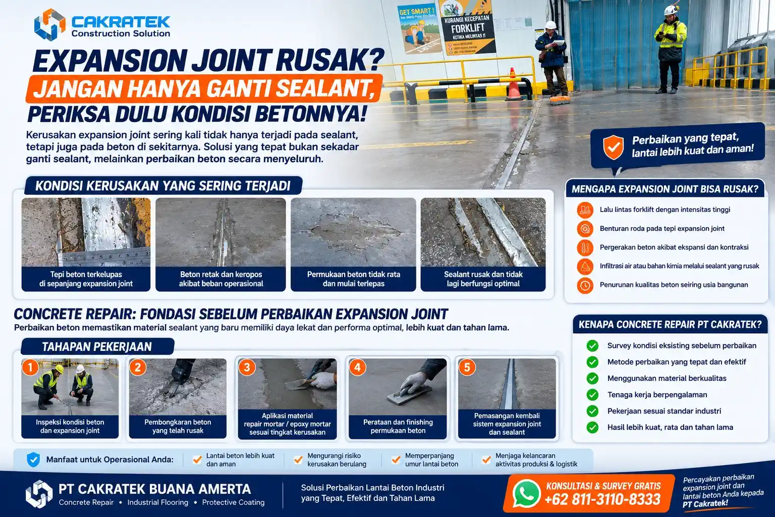 concrete repair expansion joint lantai industri