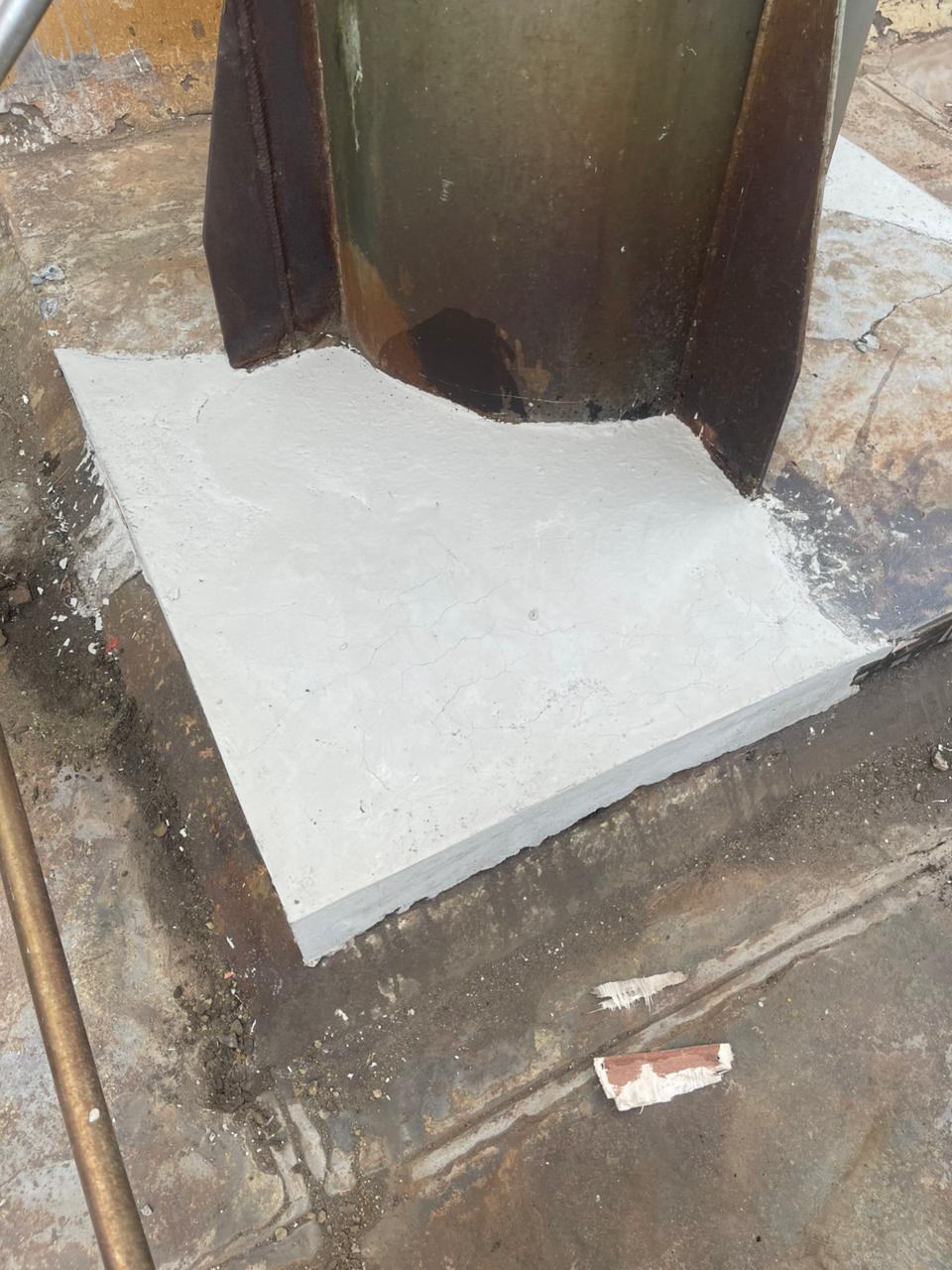 Hasil akhir pekerjaan grouting beton