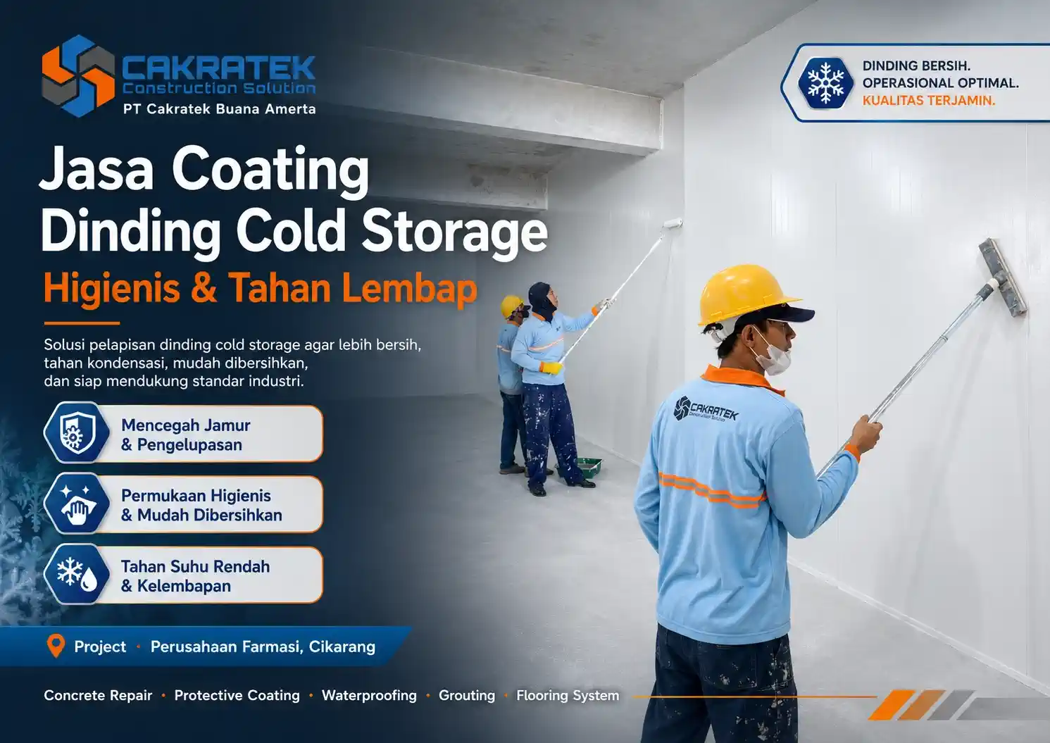 jasa coating dinding cold storage