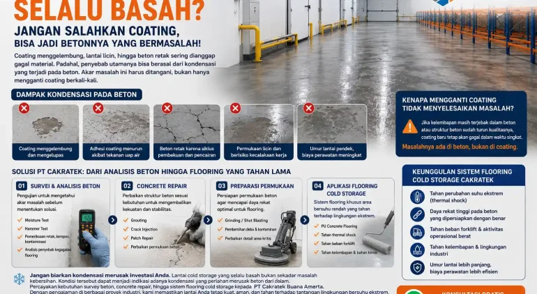 Lantai Cold Storage Basah? Kenali Kondensasi Perusak Beton 1 lantai cold storage basah