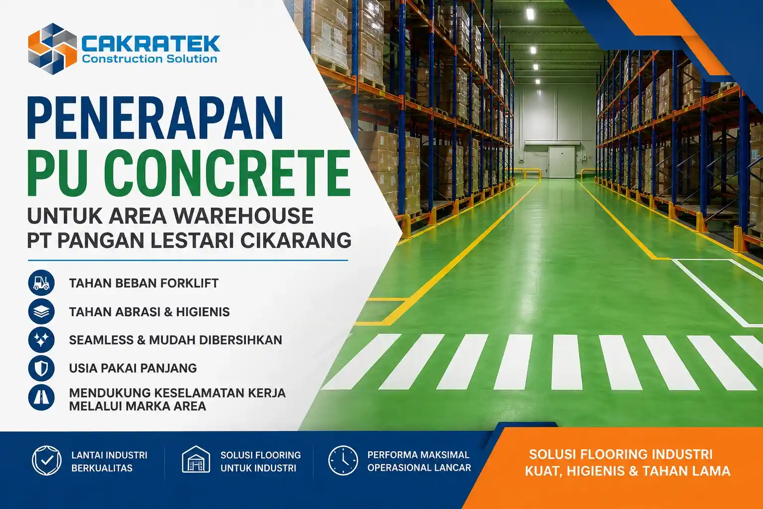 penerapan pu concrete untuk area warehouse