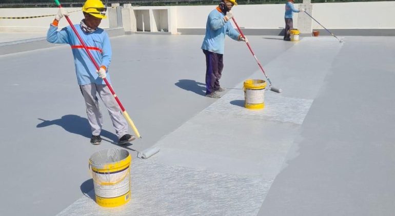 proses aplikasi waterproofing rooftop