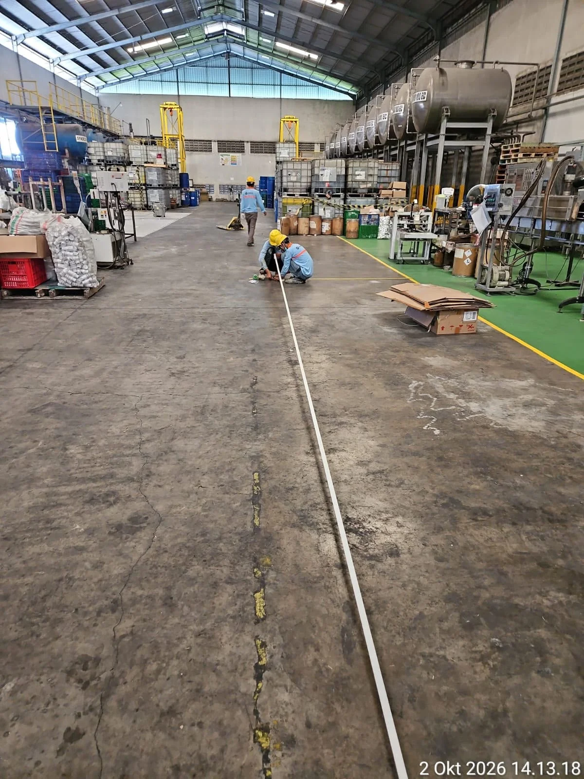 Assessment kondisi lantai epoxy pabrik